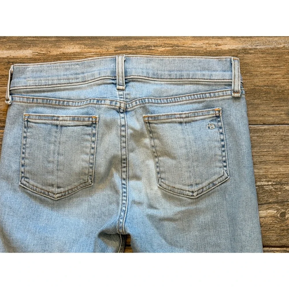 Rag & Bone Jean Capri Wiley Light Wash Raw Step Hem Slim Cropped Jeans Size 25
